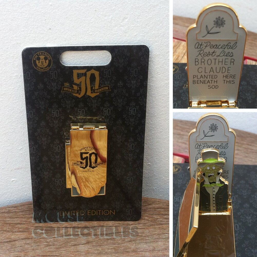 Disney Parks Haunted Mansion 50th Pin Ghost Brother Claude Grave Pop Up